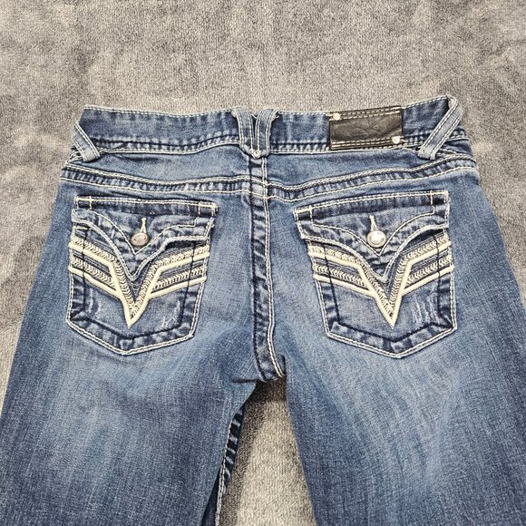 Vigoss The New York Capri Denim Jeans Womens 5/6 bling contrast stitching - Picture 8 of 12